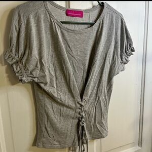 Gray Short Sleeve Women's Top